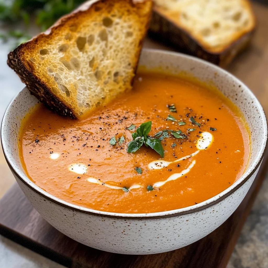 Creamy Roasted Garlic Tomato Soup