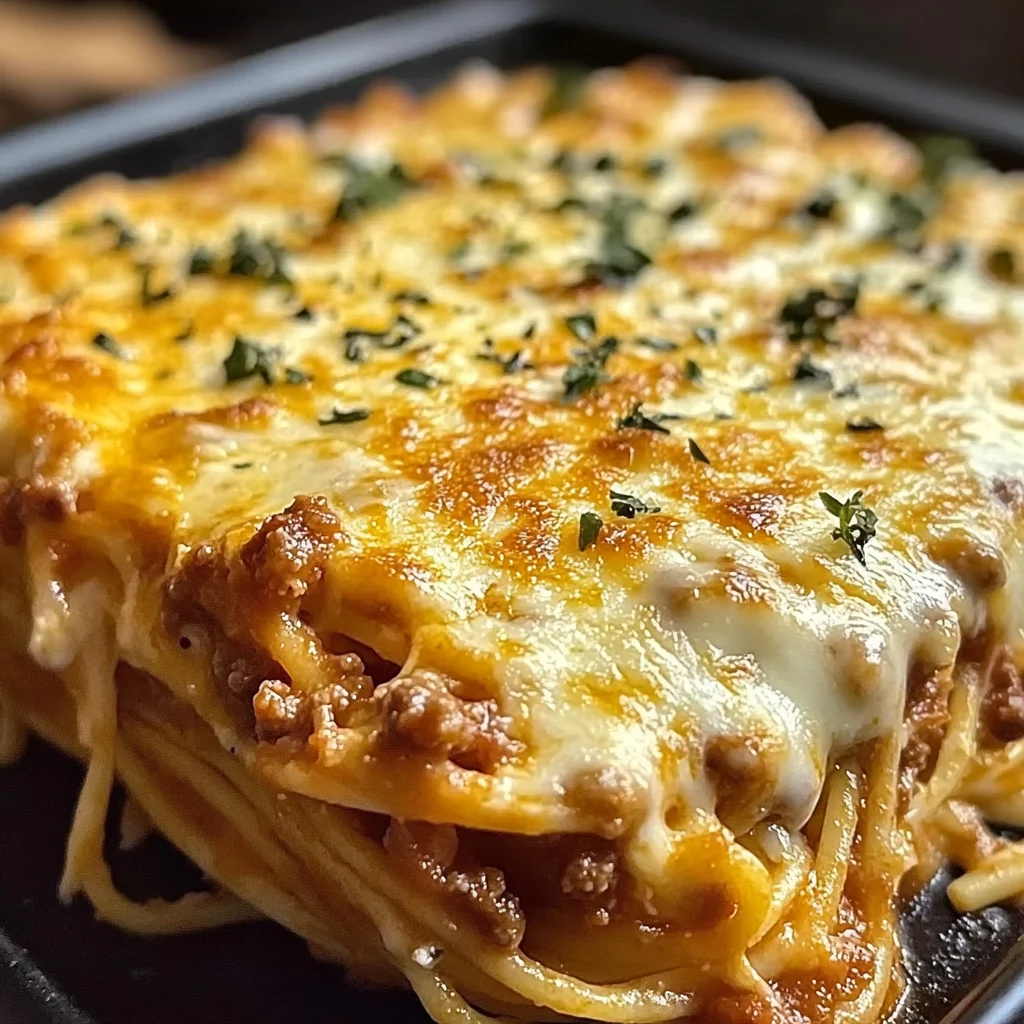 Baked Cream Cheese Spaghetti Casserole