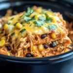 Crockpot Chicken Enchilada Casserole