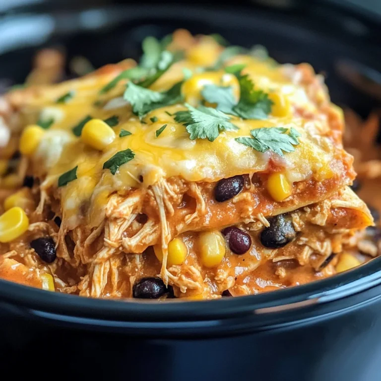 Crockpot Chicken Enchilada Casserole