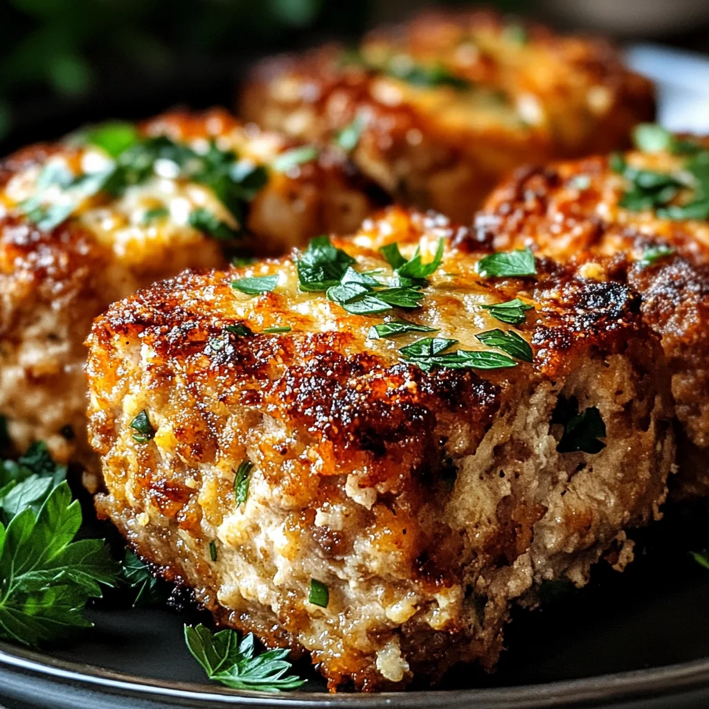 Garlic Parmesan Chicken Meatloaves