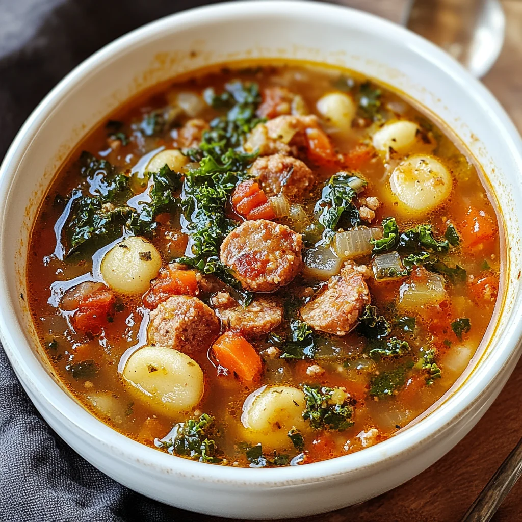 Italian Vegetable Soup with Spicy Sausage