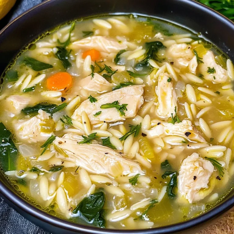 Lemon Chicken Orzo Soup