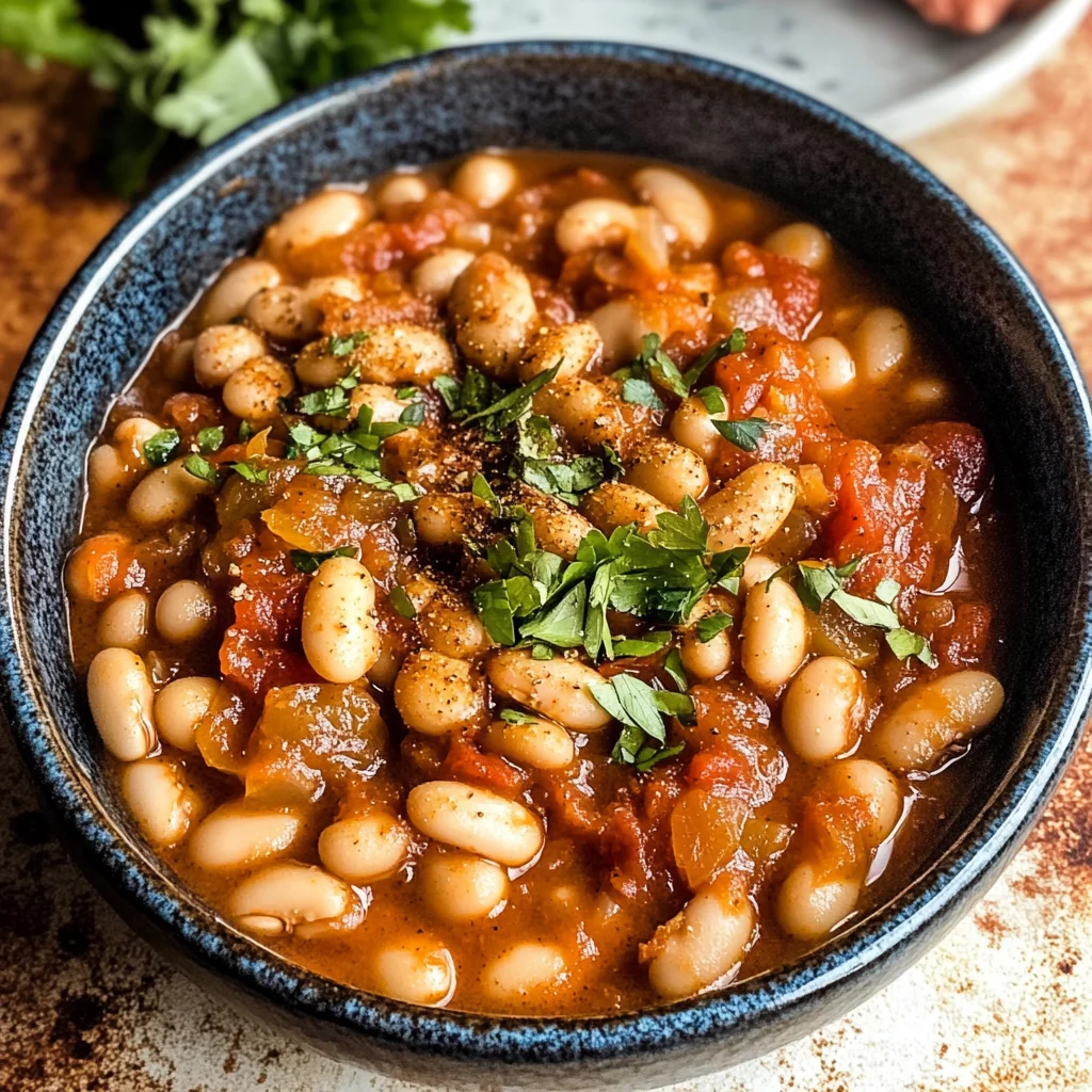 Loubia- Morrocan White Bean Stew (Stovetop + Instant Pot)