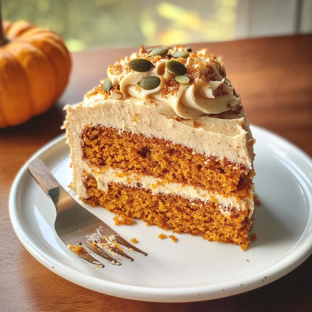 Pumpkin Spice Cake with Brown Sugar Cream Cheese Frosting