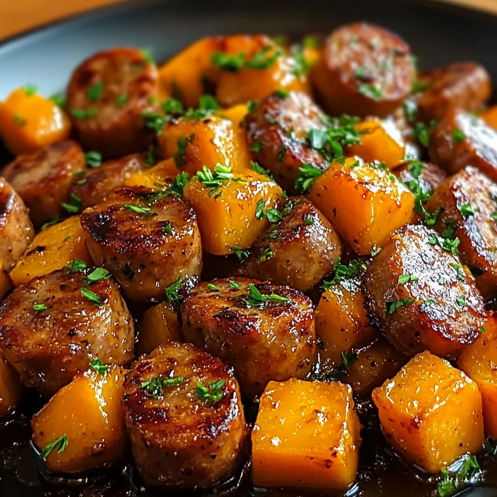 Sausage and Sweet Potatoes with Honey Garlic Sauce