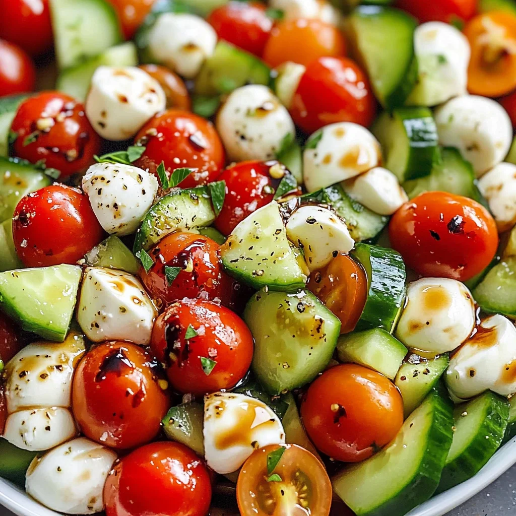 Tomato Cucumber Mozzarella Salad