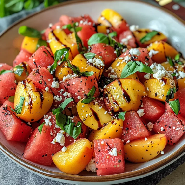 Watermelon Peach Salad – A Refreshing Gourmet Salad