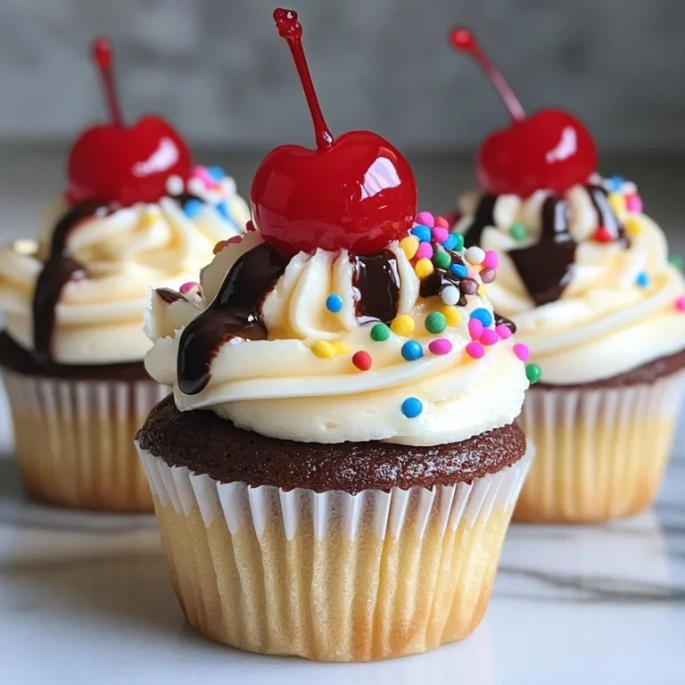 Banana Split Cupcakes
