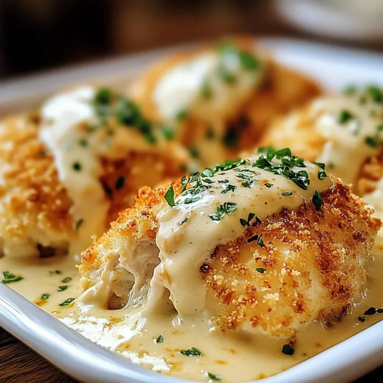 Chicken Pillows with Creamy Parmesan Sauce
