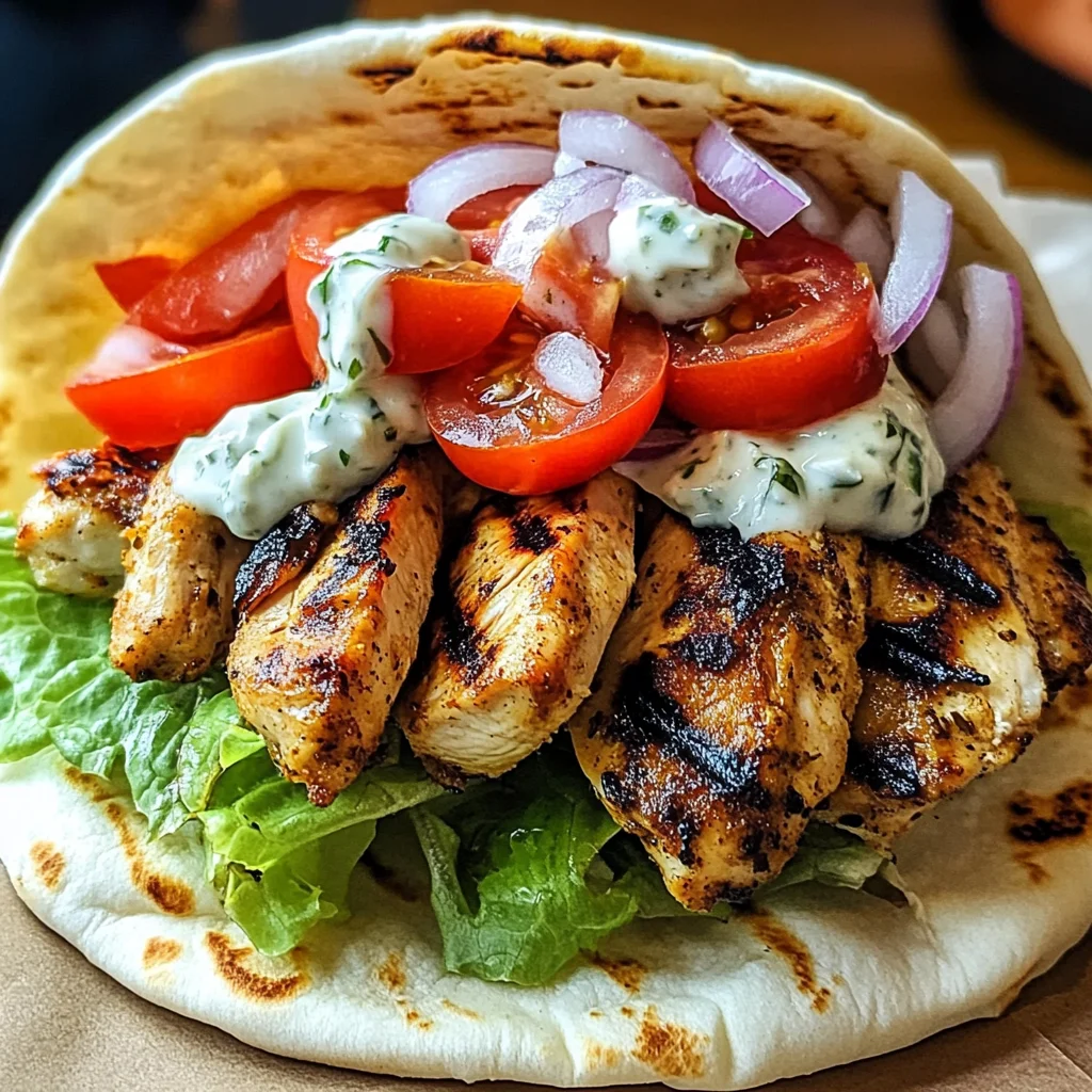 Chicken Pita Gyros with Tzatziki