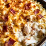 Chicken Turkey Bacon Ranch Mac and Cheese Casserole