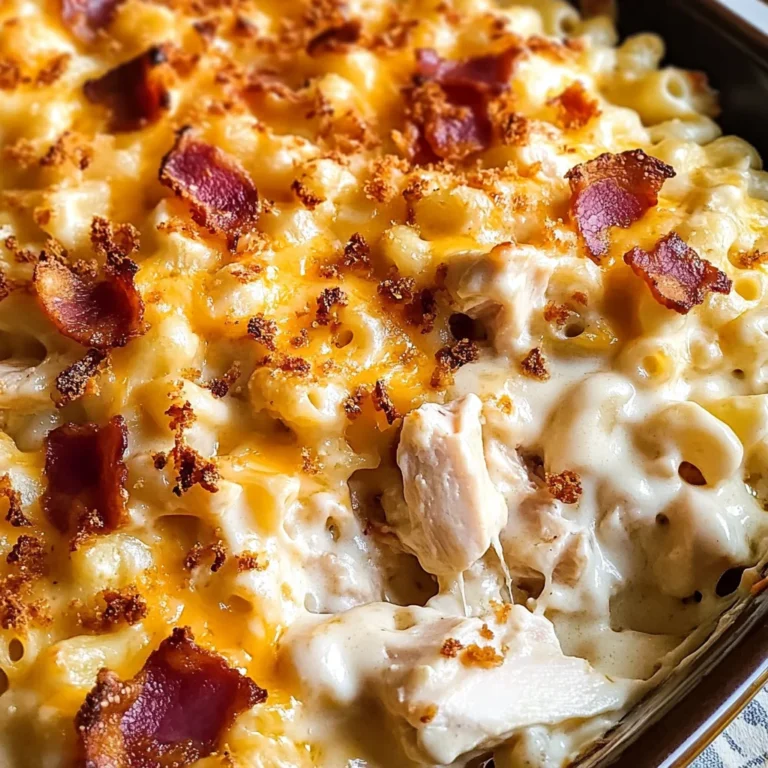 Chicken Turkey Bacon Ranch Mac and Cheese Casserole