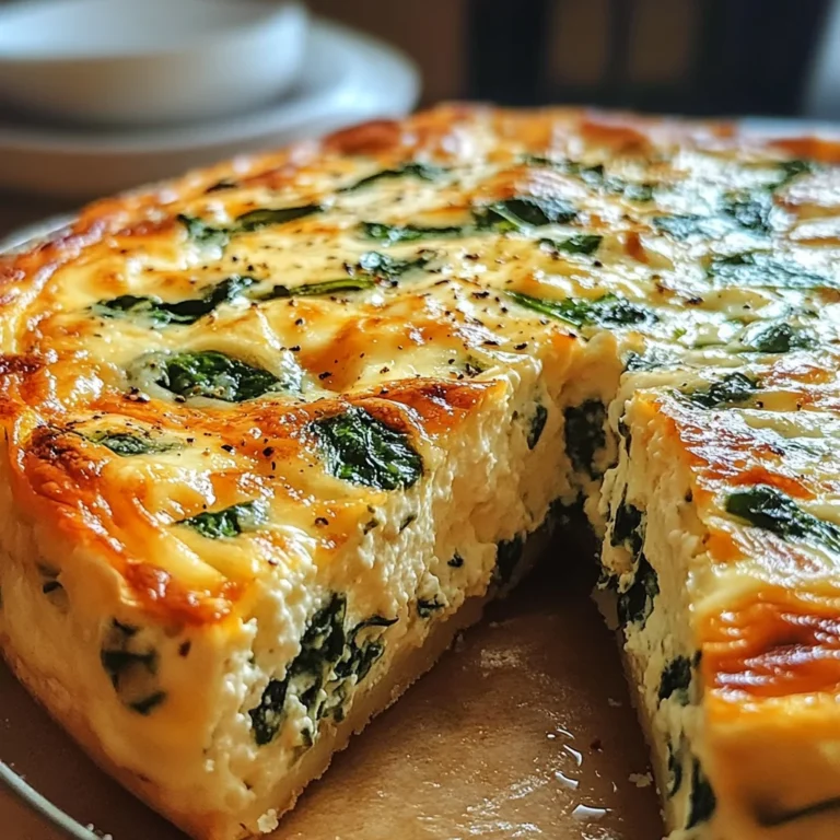 Cottage Cheese and Spinach Crustless Quiche