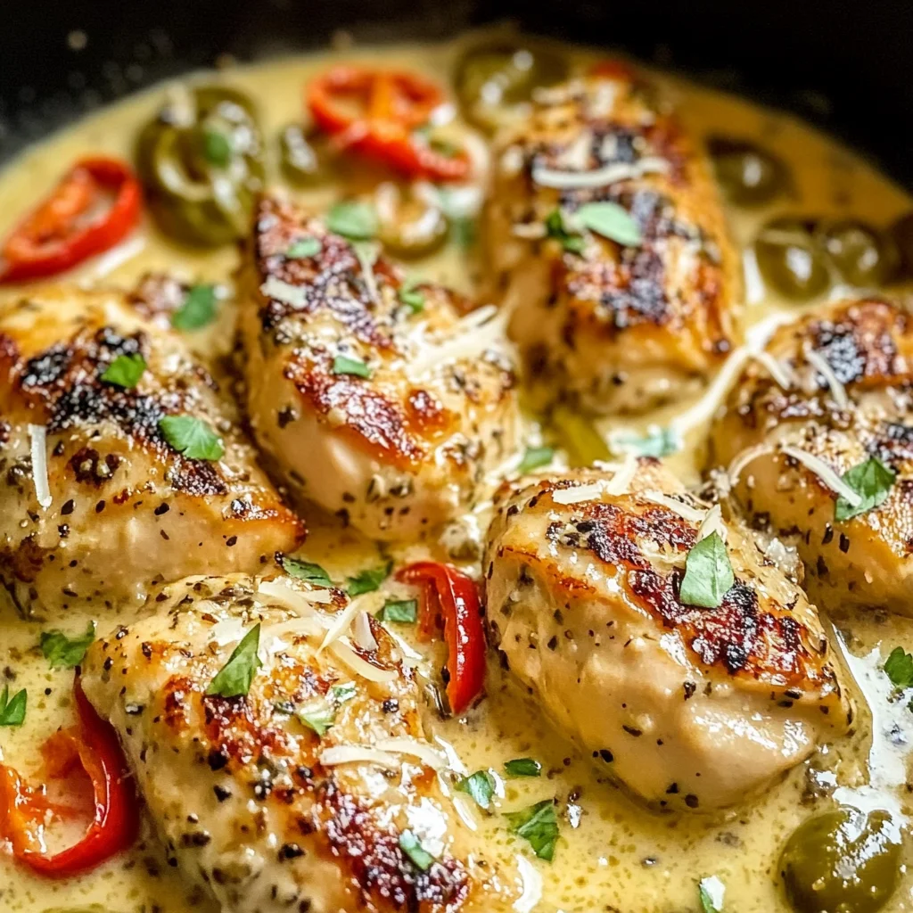 Creamy Pepperoncini Chicken Skillet Recipe - Quick & Easy