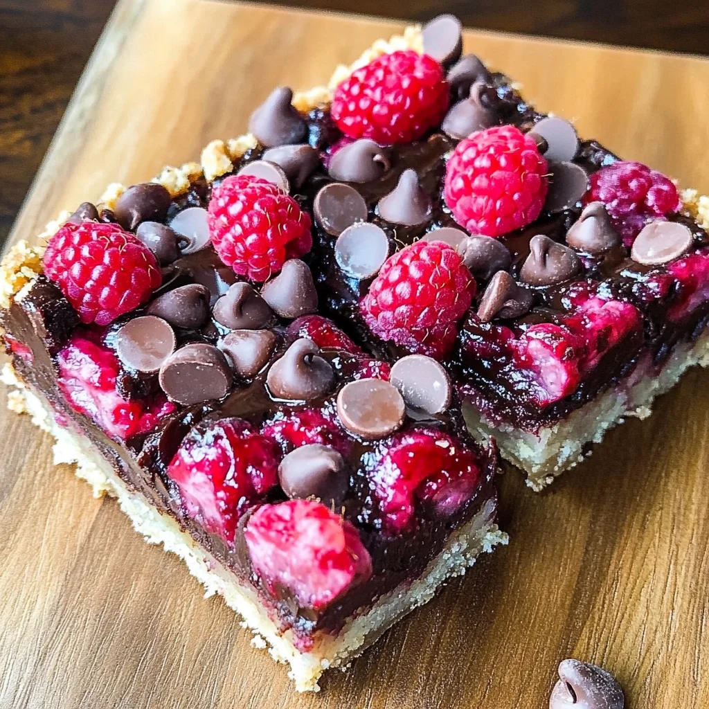 Dark Chocolate Raspberry Pie Bars