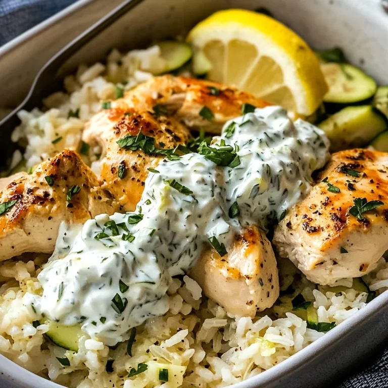 Easy Chicken Tzatziki Rice Bake