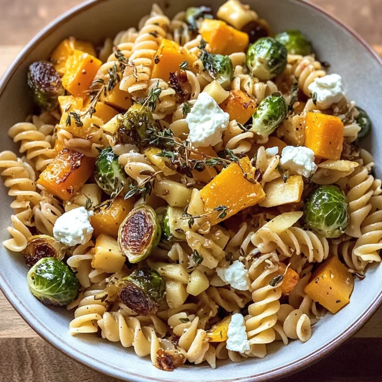 Fall Pasta Salad with Butternut Squash and Brussels