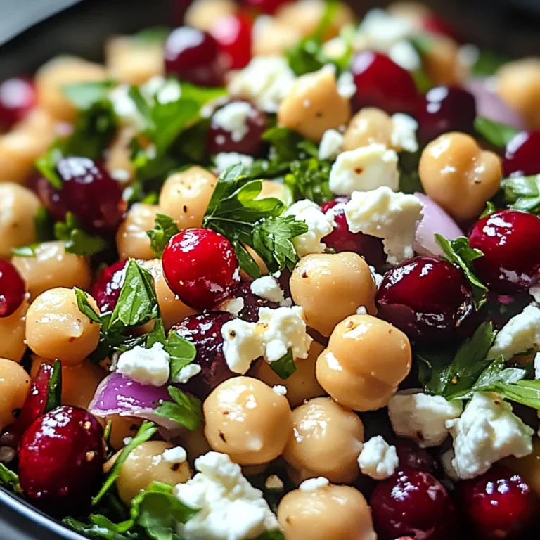 Feta & Cranberry Chickpeas with Lemon Vinaigrette