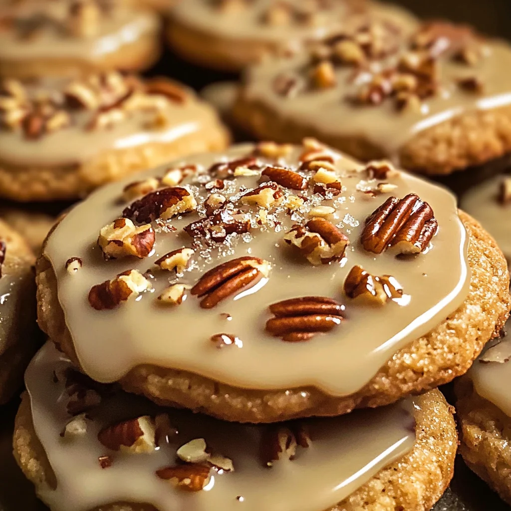 Frosted Butter Pecan Cookies