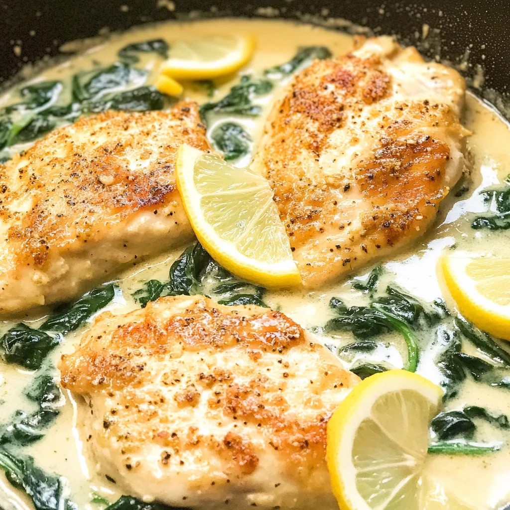 Lemon Parmesan Spinach Chicken