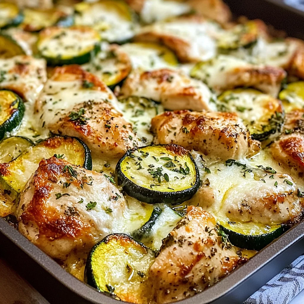 Mediterranean Chicken Zucchini Bake