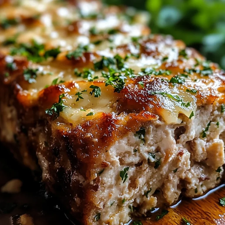 Melt-in-Your-Mouth Garlic Parmesan Chicken Meatloaf