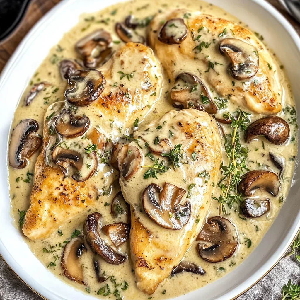 Mushroom Asiago Chicken
