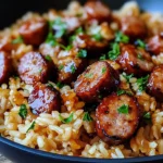 One-Pan Sweet and Tangy BBQ Sausage Rice
