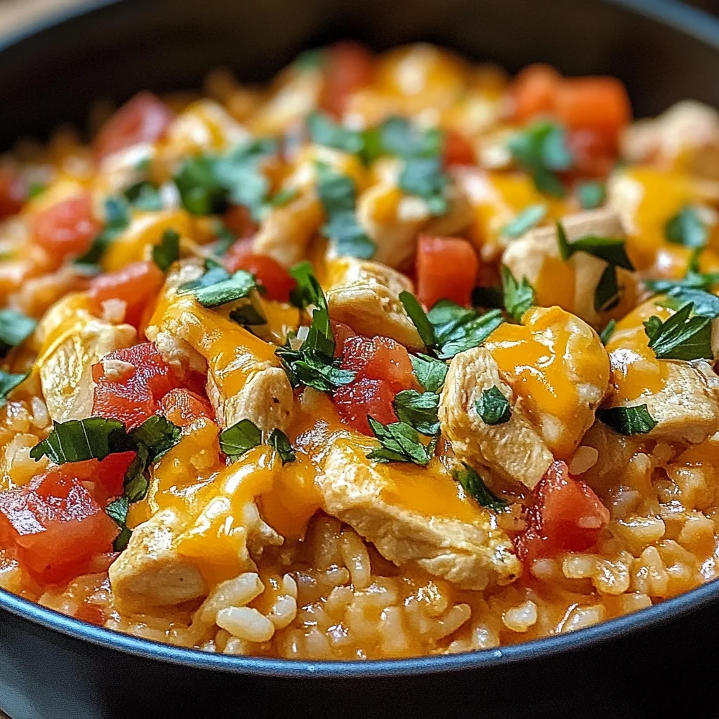 One Pot Queso Chicken and Rice : Easy Comfort Food