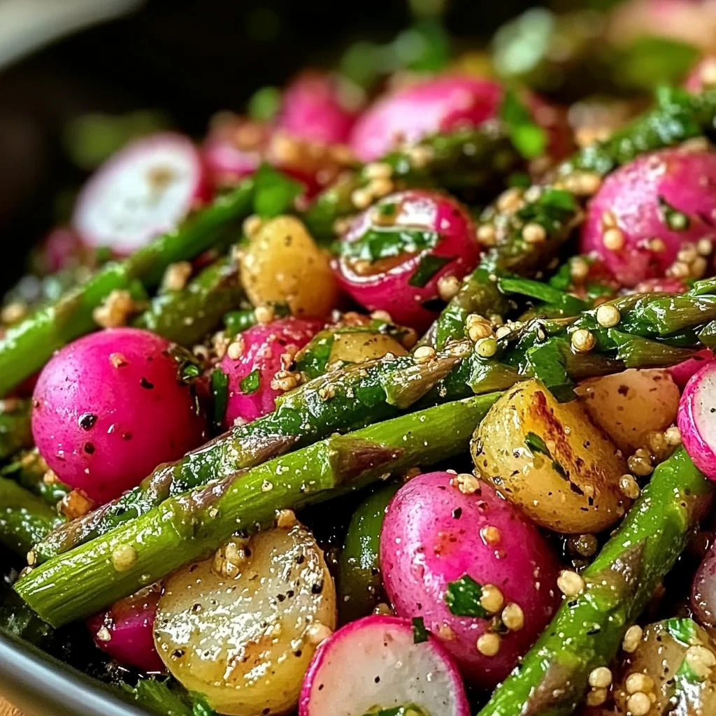 Roasted Asparagus and Radishes with Mustard Vinaigrette