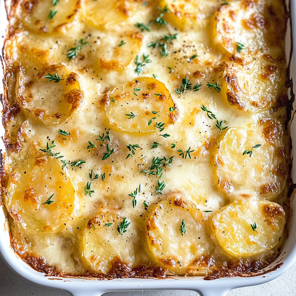 Scalloped Potatoes with Caramelized Onions and Gruyere