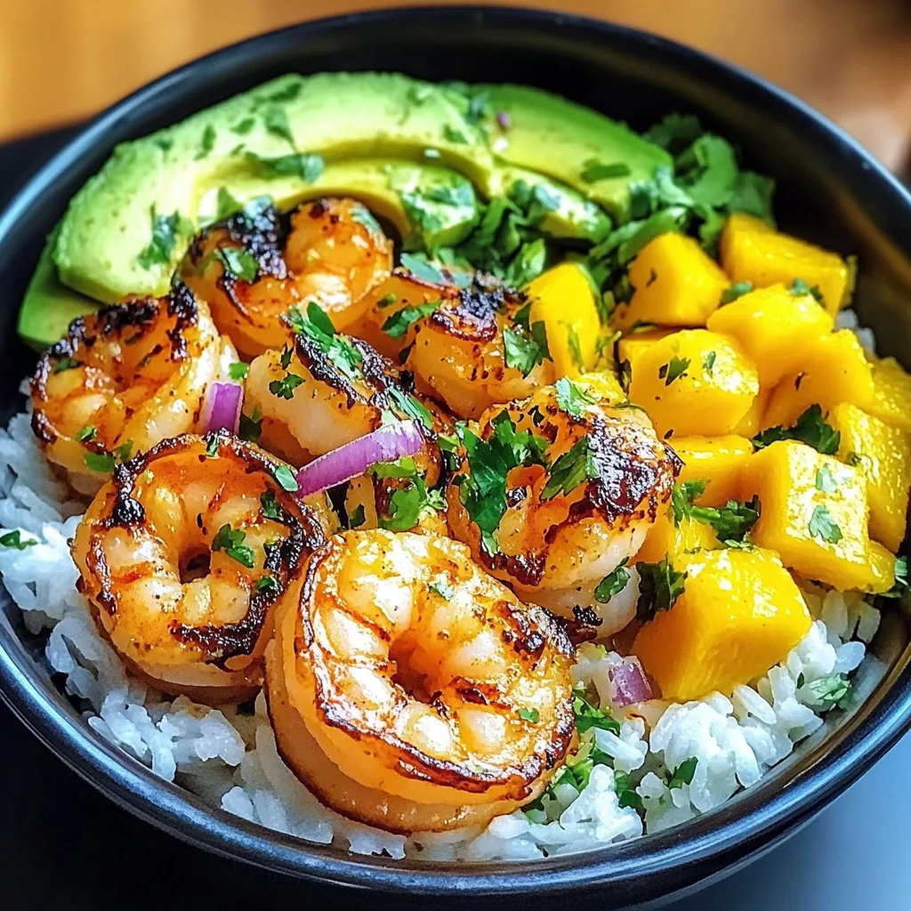 Shrimp Avocado Mango Bowls