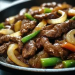 Sizzling Chinese Pepper Steak with Onions