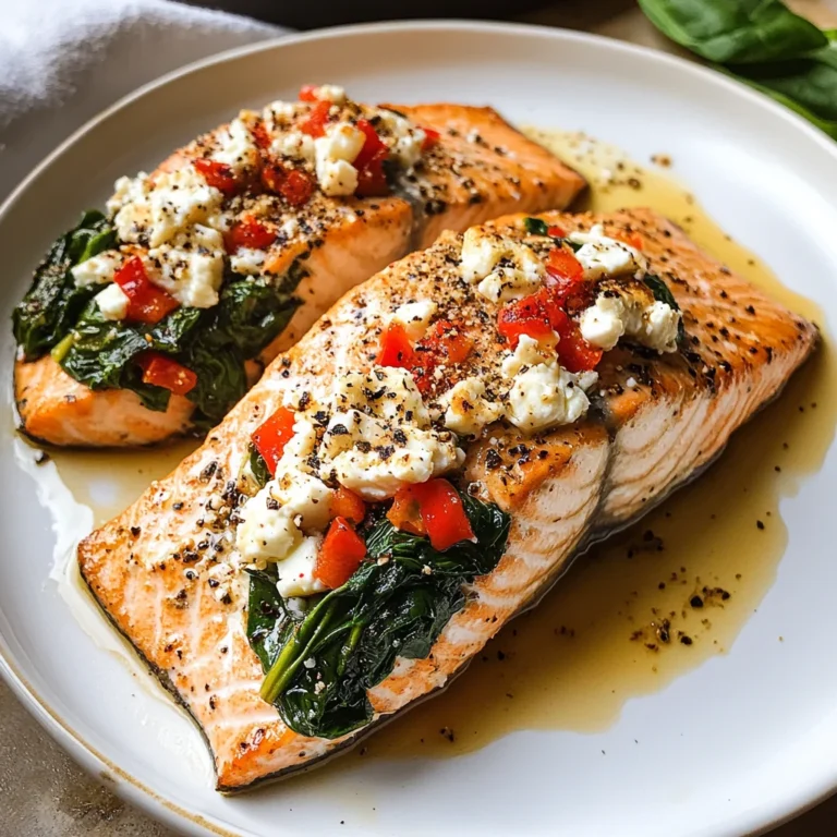 Stuffed Salmon With Spinach & Feta (30 minutes!)