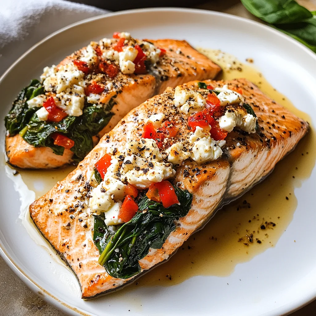 Stuffed Salmon With Spinach & Feta (30 minutes!)