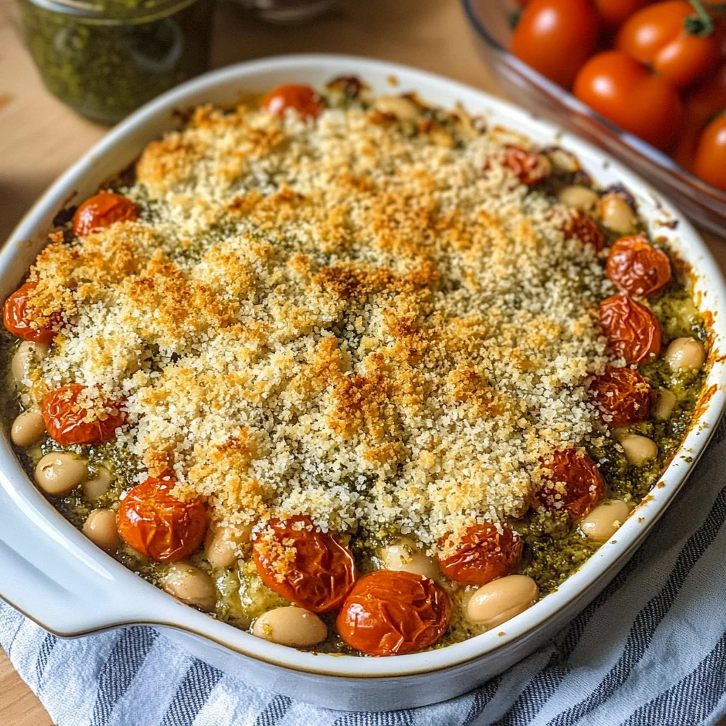 White Bean and Pesto Bake
