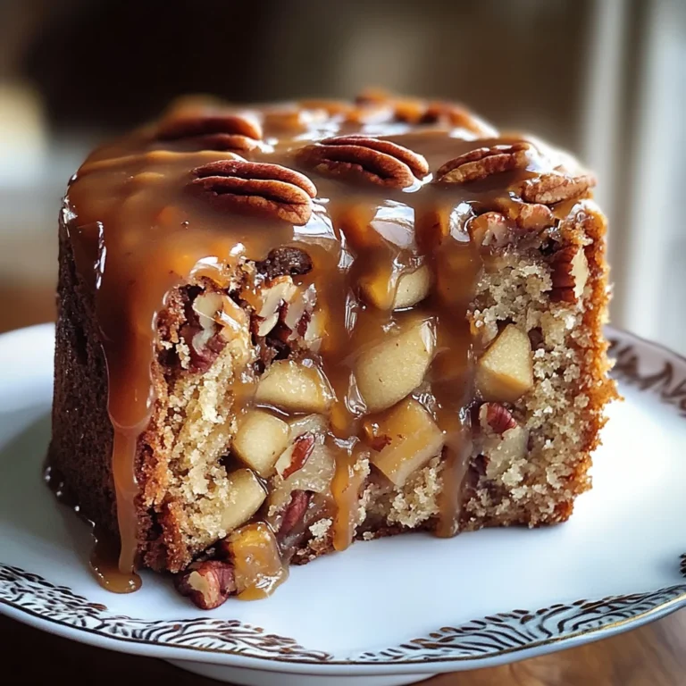 Apple Pecan Cake With Caramel Glaze