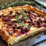 Cranberry Brie Tart with Pancetta & Thyme