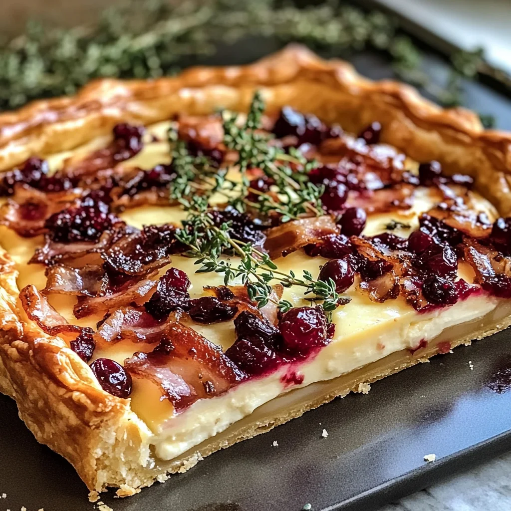 Cranberry Brie Tart with Pancetta & Thyme