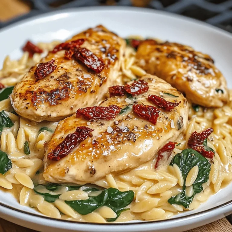 Creamy Tuscan Chicken with Orzo