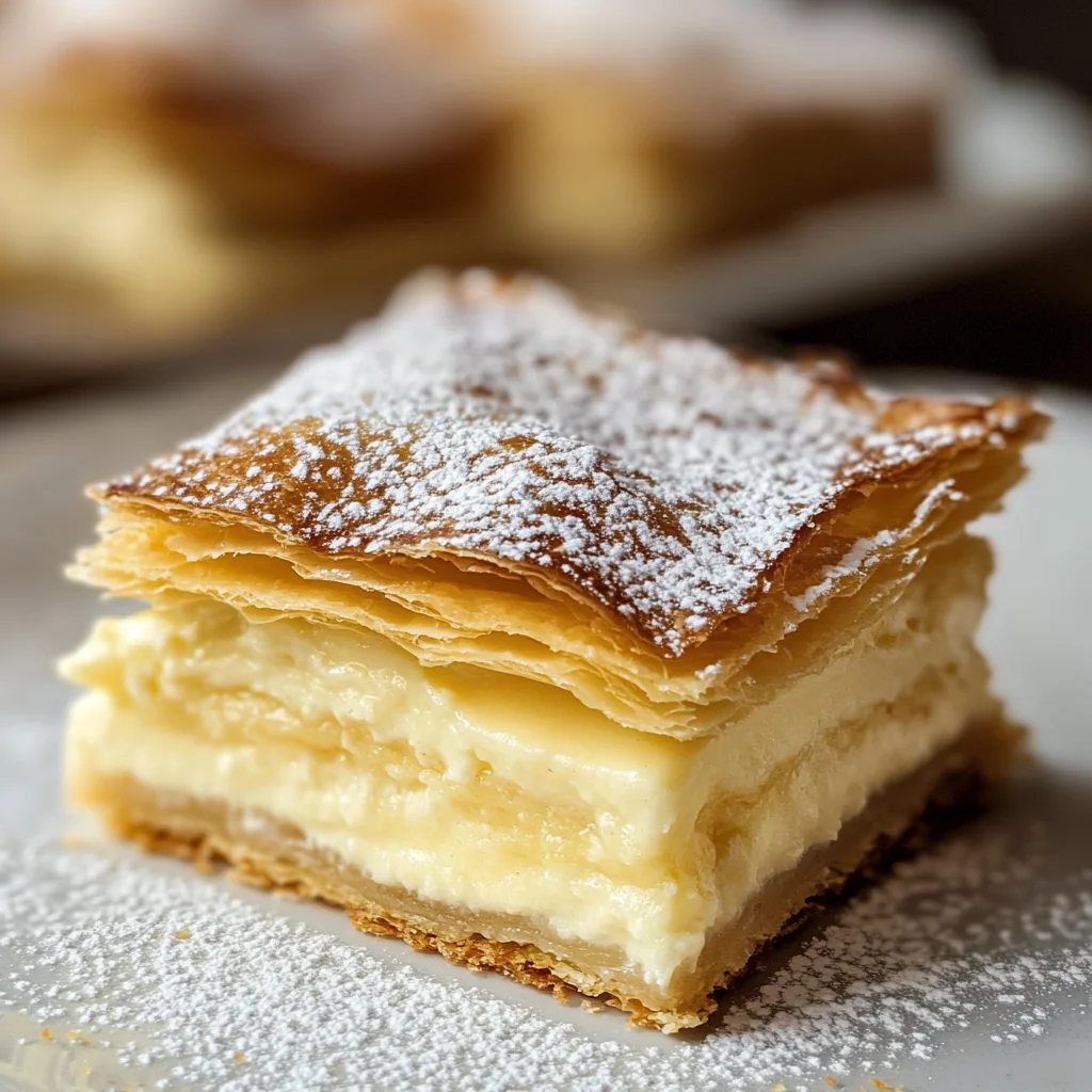 Creamy Vanilla Slice with Flaky Puff Pastry