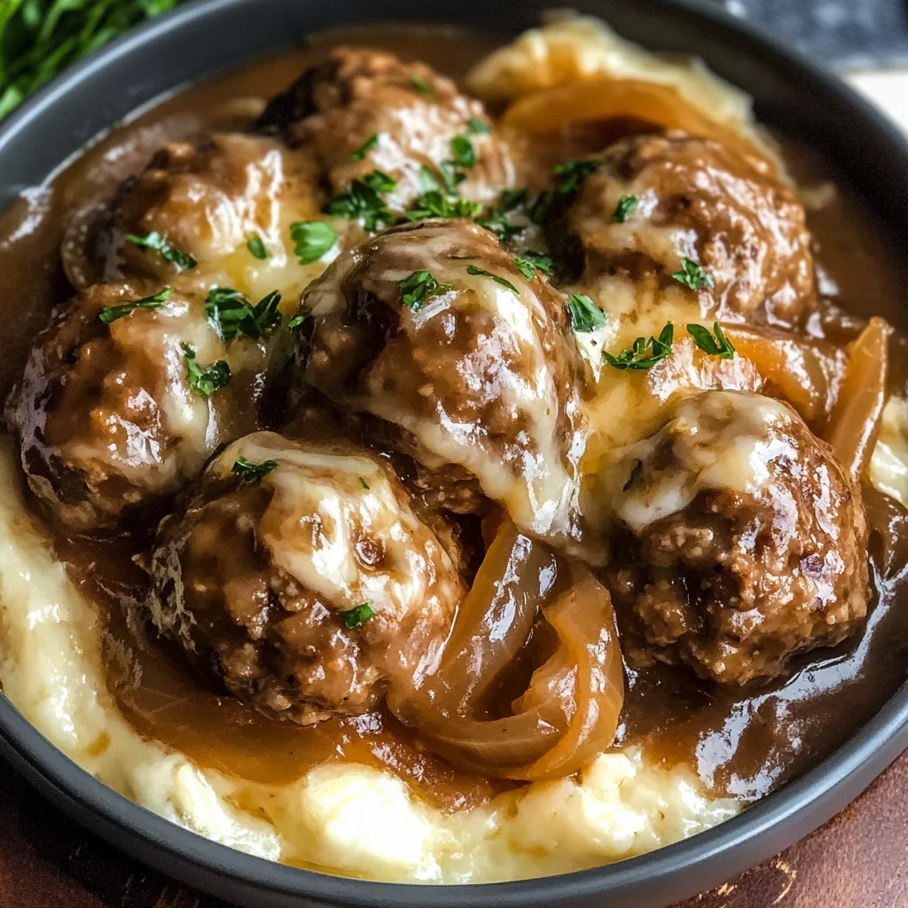 Crock Pot French Onion Meatballs