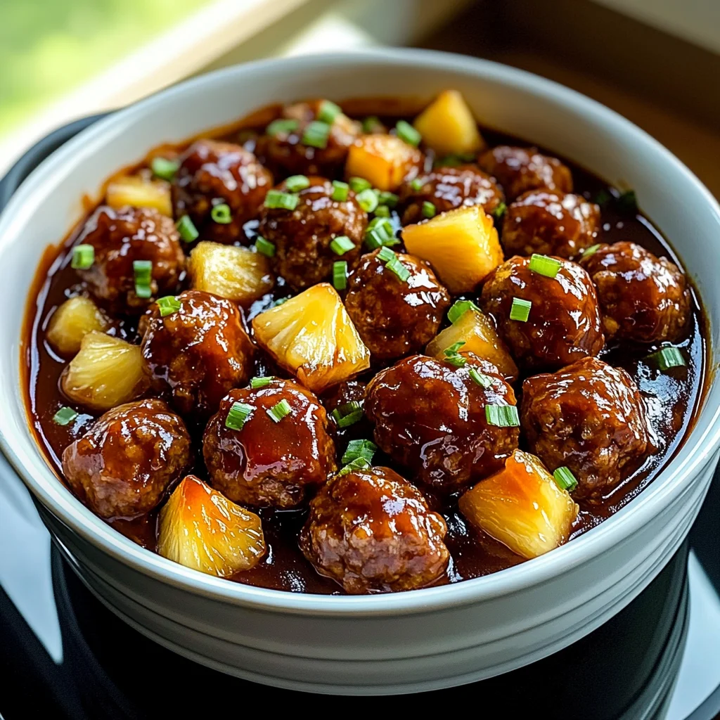 Crockpot Hawaiian Meatballs