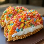 Fruity Pebbles Cheesecake Tacos