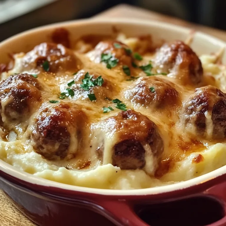 Meatball & Mashed Potato Bake