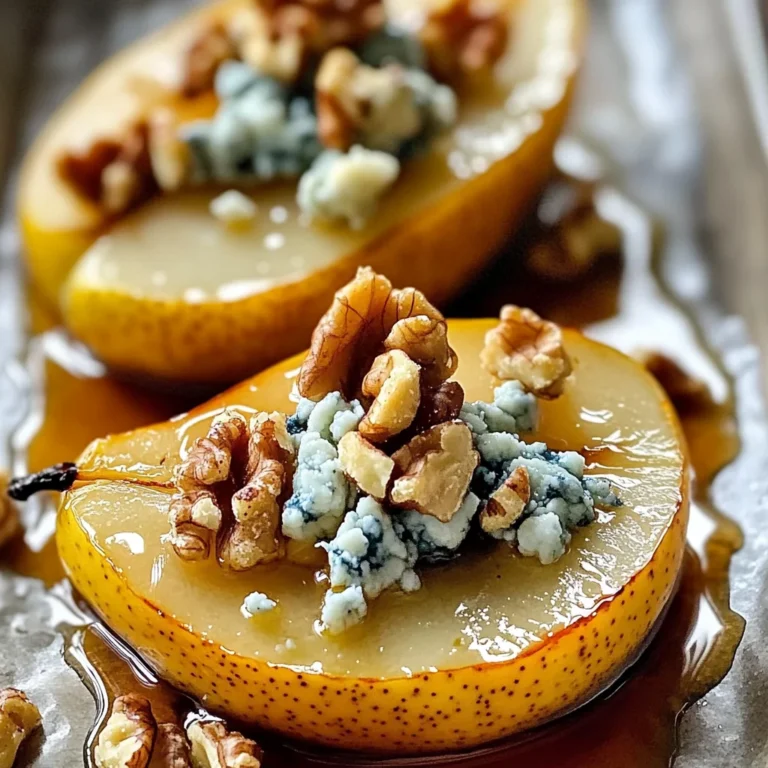 Roasted Pears with Blue Cheese, Walnuts and Honey Recipe