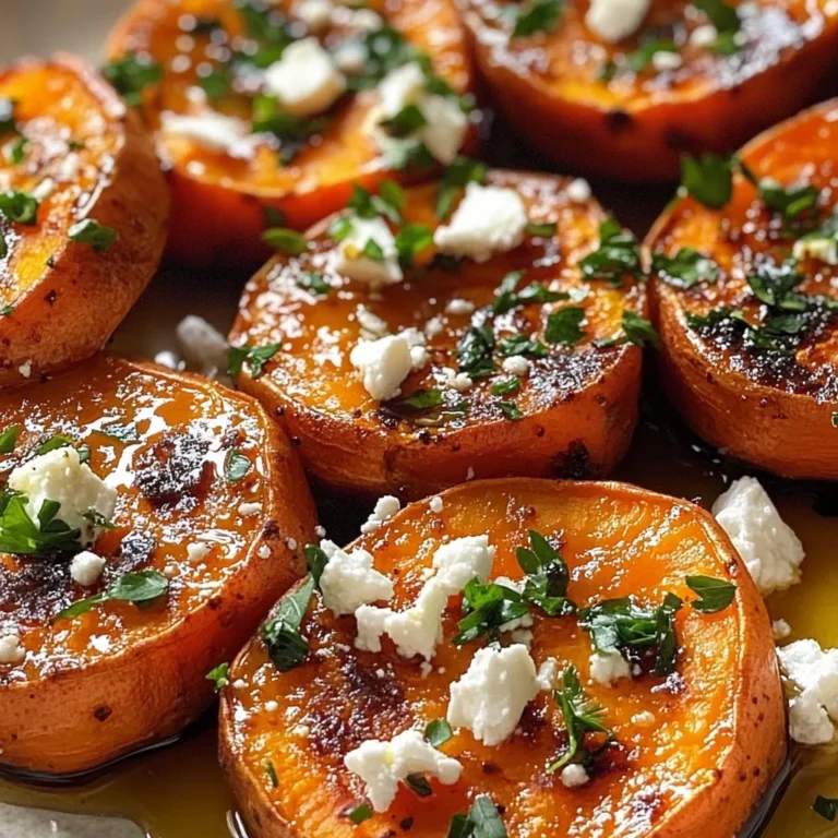 Roasted Sweet Potato Rounds with Honey & Feta