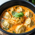 Soup Dumplings in Thai Red Curry Sauce