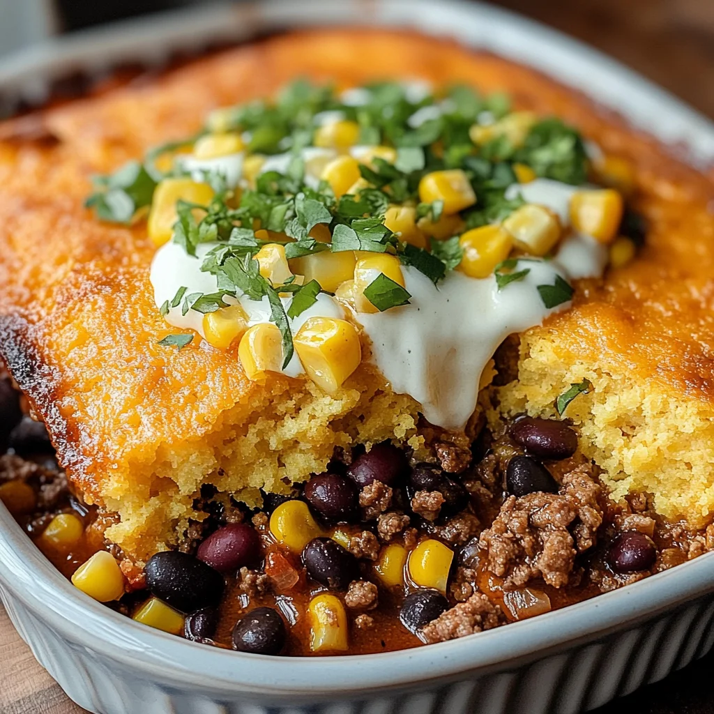 Southwest Beef Cornbread Casserole